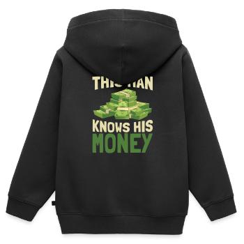 Kapitalismus Kapitalist Unternehmer Investor - Kinder Premium Organic Zip Hoodie - Schwarz - Hinten - AI Model Kid Male (0cm)
