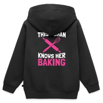 Bäcker Backen Konditor - Kinder Premium Organic Zip Hoodie - Schwarz - Hinten - AI Model Kid Male (0cm)