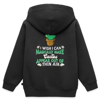 Kaktus Strauch Kakteen Stachelig Garten Gärtner - Kinder Premium Organic Zip Hoodie - Schwarz - Hinten - AI Model Kid Male (0cm)