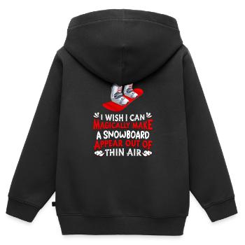 Snowboard Snowboarder Snowboarding - Sweat Premium à capuche zippé enfant bio - noir - Dos - AI Model Kid Male (0cm)