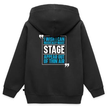 Theater - Kinder Premium Organic Zip Hoodie - Schwarz - Hinten - AI Model Kid Male (0cm)