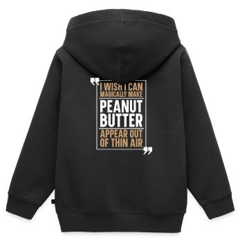 Erdnussbutter Beurre d’arachide Snack - Sweat Premium à capuche zippé enfant bio - noir - Dos - AI Model Kid Male (0cm)