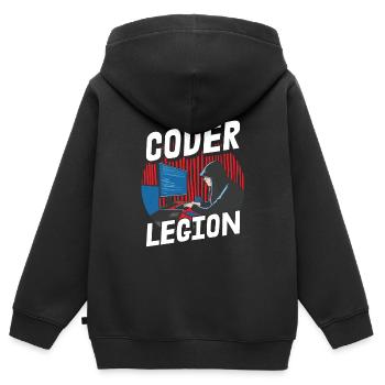 Programmer Coder Software Developer - Kids Premium Organic Zip-up Hoodie - black - Back - AI Model Kid Male (0cm)