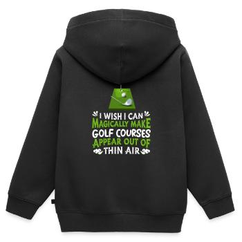 Golf Golfer Golfer Golfer Golf Course - Kids Premium Organic Zip-up Hoodie - black - Back - AI Model Kid Male (0cm)