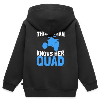 Quad Atv Motorsport - Kinder Premium Organic Zip Hoodie - Schwarz - Hinten - AI Model Kid Male (0cm)