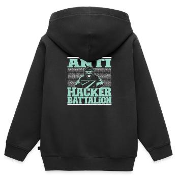 Programmierer Coder Software Entwickler - Kinder Premium Organic Zip Hoodie - Schwarz - Hinten - AI Model Kid Male (0cm)