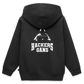 Programmierer Coder Software Entwickler - Kinder Premium Organic Zip Hoodie - Schwarz - Hinten - AI Model Kid Male (0cm)