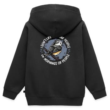 Oiseaux Oiseaux - Sweat Premium à capuche zippé enfant bio - noir - Dos - AI Model Kid Male (0cm)