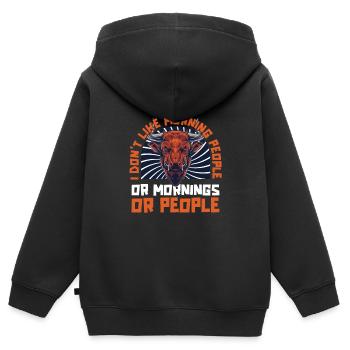 Taureau Taureau - Sweat Premium à capuche zippé enfant bio - noir - Dos - AI Model Kid Male (0cm)