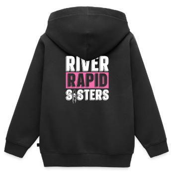 Rafting Wildwasser Kanu Kajak - Kinder Premium Organic Zip Hoodie - Schwarz - Hinten - AI Model Kid Male (0cm)