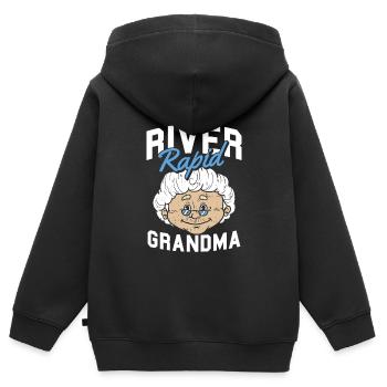 Rafting Wildwasser Kanu Kajak - Kinder Premium Organic Zip Hoodie - Schwarz - Hinten - AI Model Kid Male (0cm)