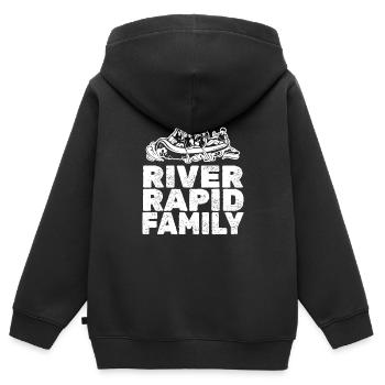 Rafting Canoë Kayak d’eau vive - Sweat Premium à capuche zippé enfant bio - noir - Dos - AI Model Kid Male (0cm)