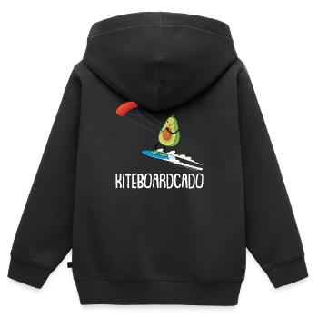 Kitesurfen Kiteboarding Kite Kiten - Kinder Premium Organic Zip Hoodie - Schwarz - Hinten - AI Model Kid Male (0cm)