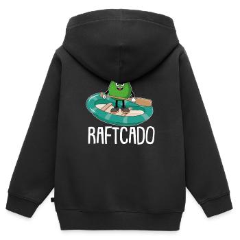 Rafting Wildwasser Kanu Kajak - Kinder Premium Organic Zip Hoodie - Schwarz - Hinten - AI Model Kid Male (0cm)