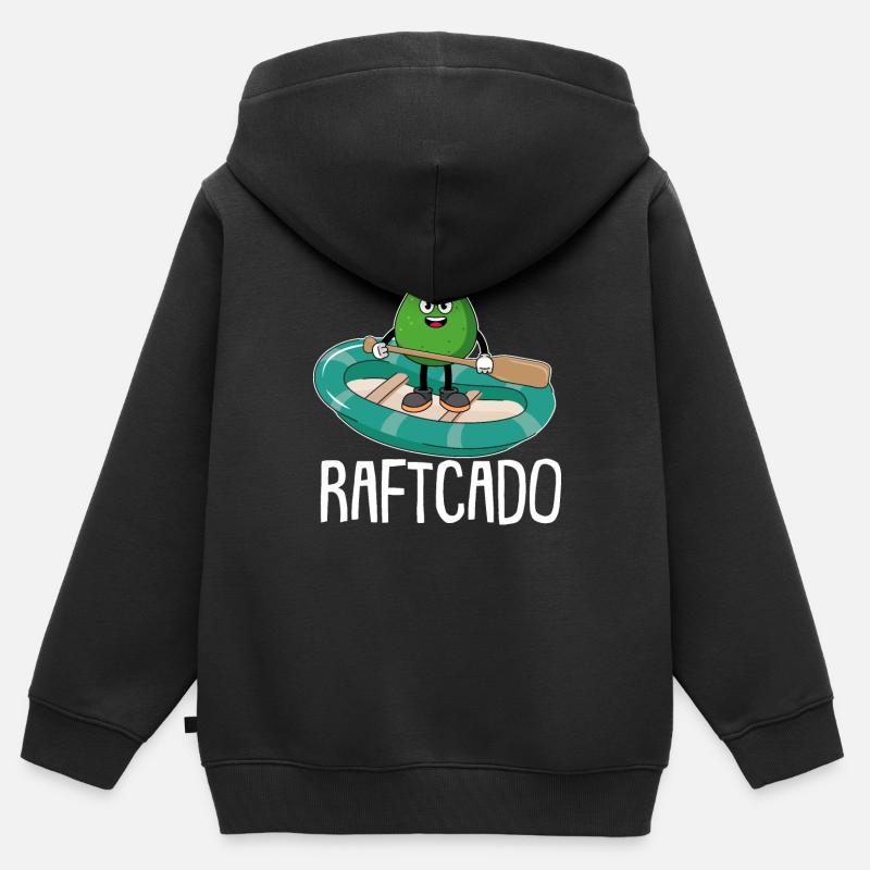 Rafting Canoë Kayak d’eau vive - Sweat Premium à capuche zippé enfant bio - noir