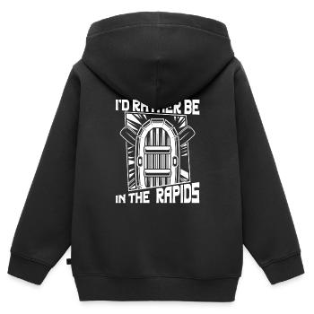 Rafting Wildwasser Kanu Kajak - Kinder Premium Organic Zip Hoodie - Schwarz - Hinten - AI Model Kid Male (0cm)
