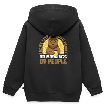 Chien de bœuf australien - Sweat Premium à capuche zippé enfant bio - noir - Dos - AI Model Kid Male (0cm)