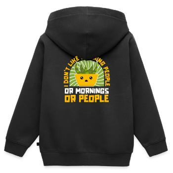 Aloe vera - Sweat Premium à capuche zippé enfant bio - noir - Dos - AI Model Kid Male (0cm)