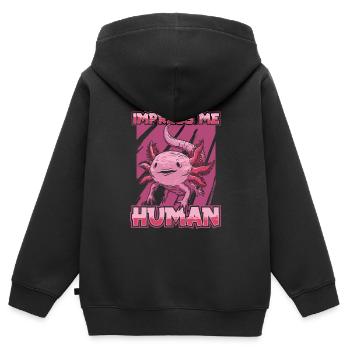 Axolotl Salamander - Kinder Premium Organic Zip Hoodie - Schwarz - Hinten - AI Model Kid Male (0cm)