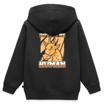 Giraffe Afrika Savanne Safari - Kinder Premium Organic Zip Hoodie - Schwarz - Hinten - AI Model Kid Male (0cm)