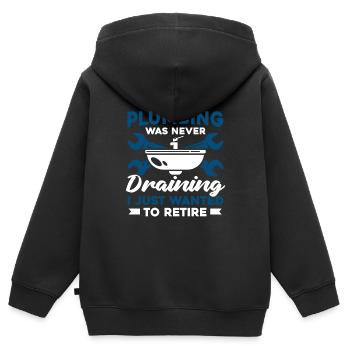 Klempner Sanitär Heizungsbauer Anlagenmechaniker - Kinder Premium Organic Zip Hoodie - Schwarz - Hinten - AI Model Kid Male (0cm)