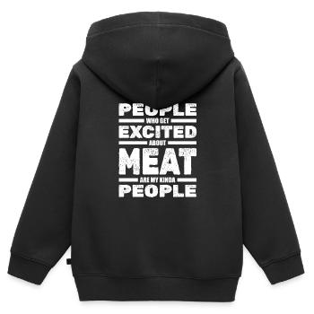 Grill grill maître BBQ - Sweat Premium à capuche zippé enfant bio - noir - Dos - AI Model Kid Male (0cm)