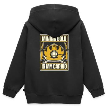 Gold Mining Gold Mine - Kids Premium Organic Zip-up Hoodie - black - Back - AI Model Kid Male (0cm)
