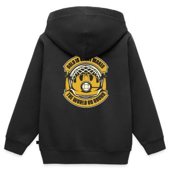 Gold Mining Gold Mine - Kids Premium Organic Zip-up Hoodie - black - Back - AI Model Kid Male (0cm)