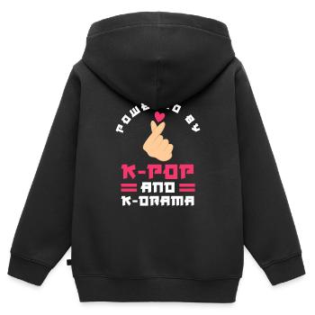 K-Pop K-Drama Koreanische Popmusik - Kinder Premium Organic Zip Hoodie - Schwarz - Hinten - AI Model Kid Male (0cm)