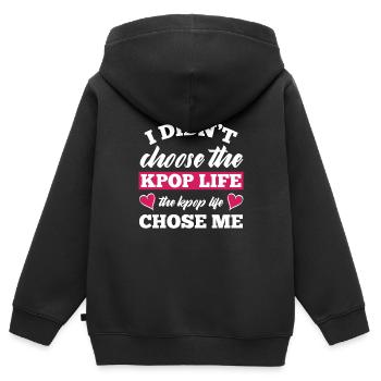 K-Pop K-Drama Koreanische Popmusik - Kinder Premium Organic Zip Hoodie - Schwarz - Hinten - AI Model Kid Male (0cm)