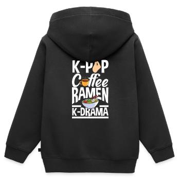 K-Pop K-Drama Koreanische Popmusik - Kinder Premium Organic Zip Hoodie - Schwarz - Hinten - AI Model Kid Male (0cm)