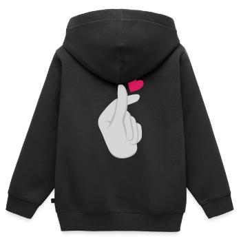 K-Pop K-Drama Koreanische Popmusik - Kinder Premium Organic Zip Hoodie - Schwarz - Hinten - AI Model Kid Male (0cm)
