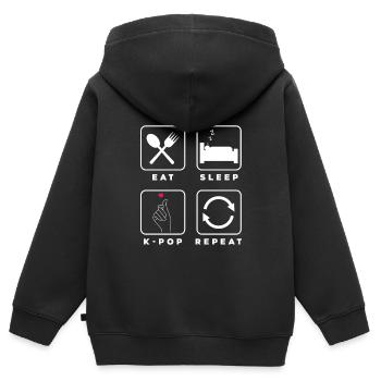 K-Pop K-Drama Koreanische Popmusik - Kinder Premium Organic Zip Hoodie - Schwarz - Hinten - AI Model Kid Male (0cm)
