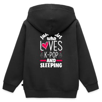K-Pop K-Drama Koreanische Popmusik - Kinder Premium Organic Zip Hoodie - Schwarz - Hinten - AI Model Kid Male (0cm)