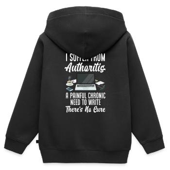 Author Author Funny Author Gift - Kids Premium Organic Zip-up Hoodie - black - Back - AI Model Kid Male (0cm)