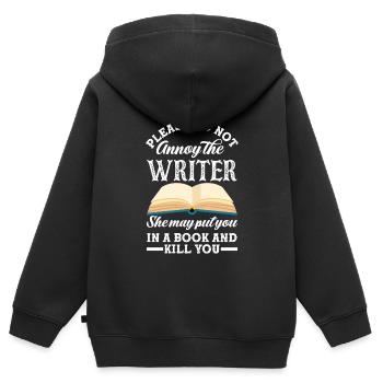 Author Author Funny Author Gift - Kids Premium Organic Zip-up Hoodie - black - Back - AI Model Kid Male (0cm)
