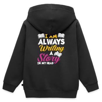 Author Author Funny Author Gift - Kids Premium Organic Zip-up Hoodie - black - Back - AI Model Kid Male (0cm)