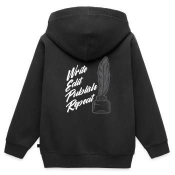 Author Author Funny Author Gift - Kids Premium Organic Zip-up Hoodie - black - Back - AI Model Kid Male (0cm)