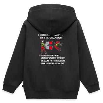 Physicien physicien - Sweat Premium à capuche zippé enfant bio - noir - Dos - AI Model Kid Male (0cm)