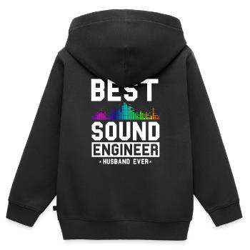 Tontechniker Sound Audio Engineer - Kinder Premium Organic Zip Hoodie - Schwarz - Hinten - AI Model Kid Male (0cm)