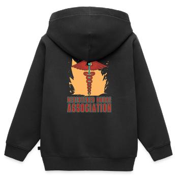 Infirmier - Sweat Premium à capuche zippé enfant bio - noir - Dos - AI Model Kid Male (0cm)
