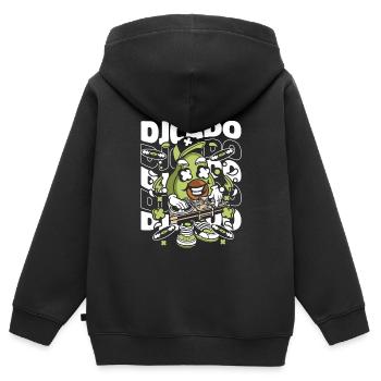 DJ Discjockey - Kinder Premium Organic Zip Hoodie - Schwarz - Hinten - AI Model Kid Male (0cm)