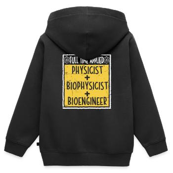 Physicien physicien - Sweat Premium à capuche zippé enfant bio - noir - Dos - AI Model Kid Male (0cm)