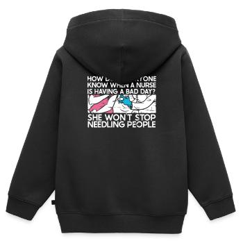 Infirmier - Sweat Premium à capuche zippé enfant bio - noir - Dos - AI Model Kid Male (0cm)