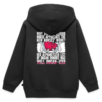 Infirmier - Sweat Premium à capuche zippé enfant bio - noir - Dos - AI Model Kid Male (0cm)