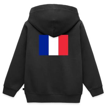 Frankreich Paris Eiffelturm Französische Fahne Fun - Kinder Premium Organic Zip Hoodie - Schwarz - Hinten - AI Model Kid Male (0cm)