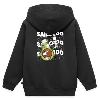 Seglen Segelboot Segler - Kinder Premium Organic Zip Hoodie - Schwarz - Hinten - AI Model Kid Male (0cm)