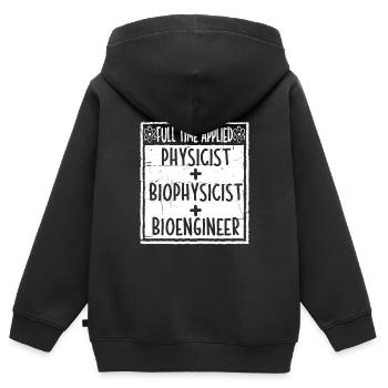 Physicien physicien - Sweat Premium à capuche zippé enfant bio - noir - Dos - AI Model Kid Male (0cm)