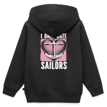Seglen Segelboot Segler - Kinder Premium Organic Zip Hoodie - Schwarz - Hinten - AI Model Kid Male (0cm)