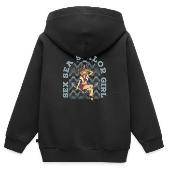 Seglen Segelboot Segler - Kinder Premium Organic Zip Hoodie - Schwarz - Hinten - AI Model Kid Male (0cm)